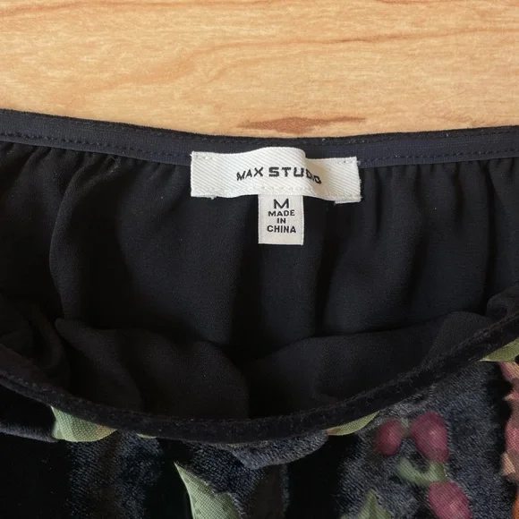 |Max Studio| Floral Velvet Midi Skirt Woman’s Medium Stretch Waist - Picture 3 of 8